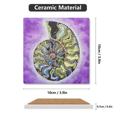 Ammonite Ceramic Coasters (set of 4)