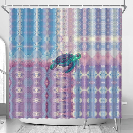 Space Turtle Shower Curtain