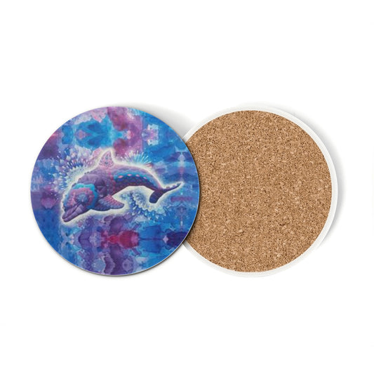 Jeweled Dolphin Ceramic Coasters (set of 4)