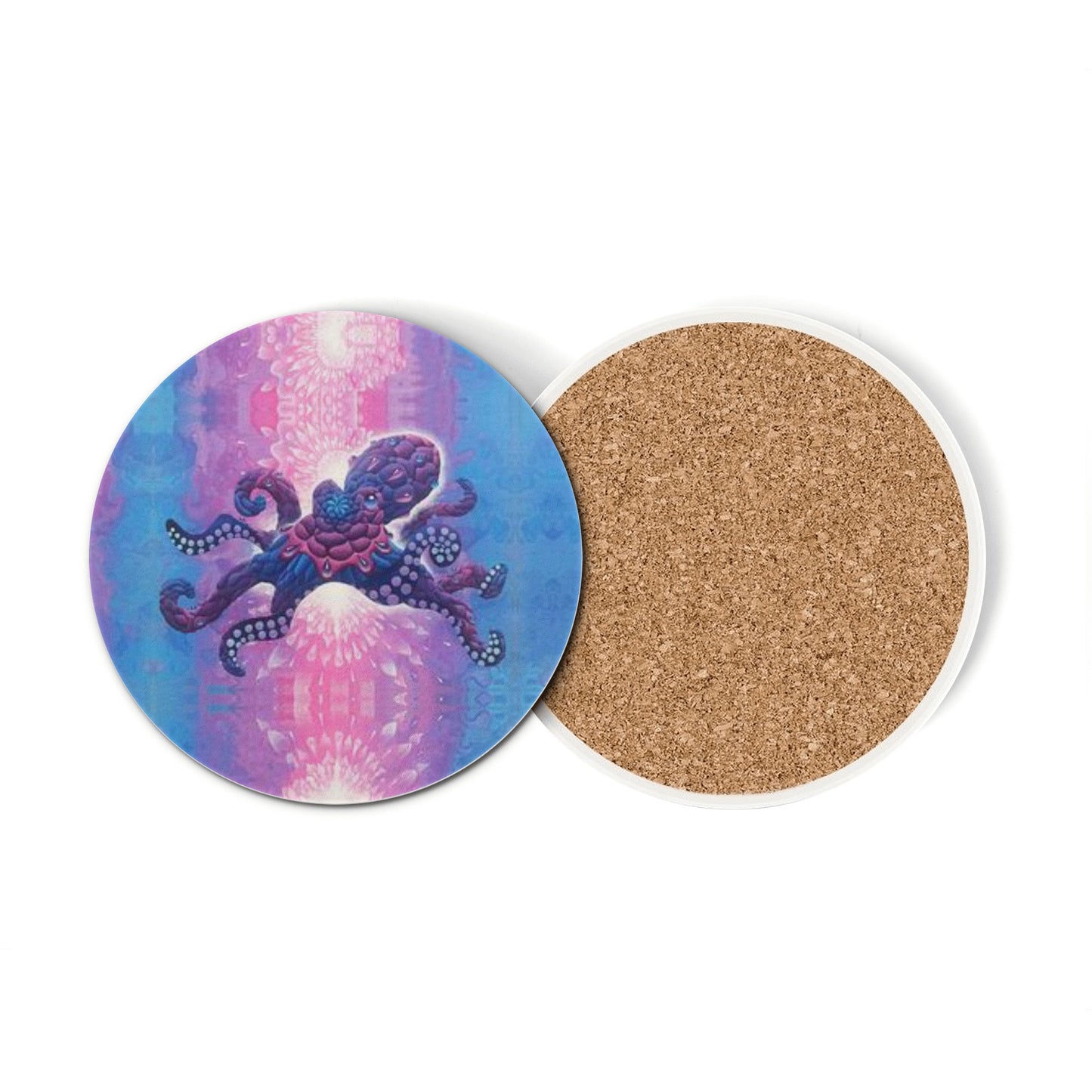 Technicolor Octopus Ceramic Coasters (set of 4)