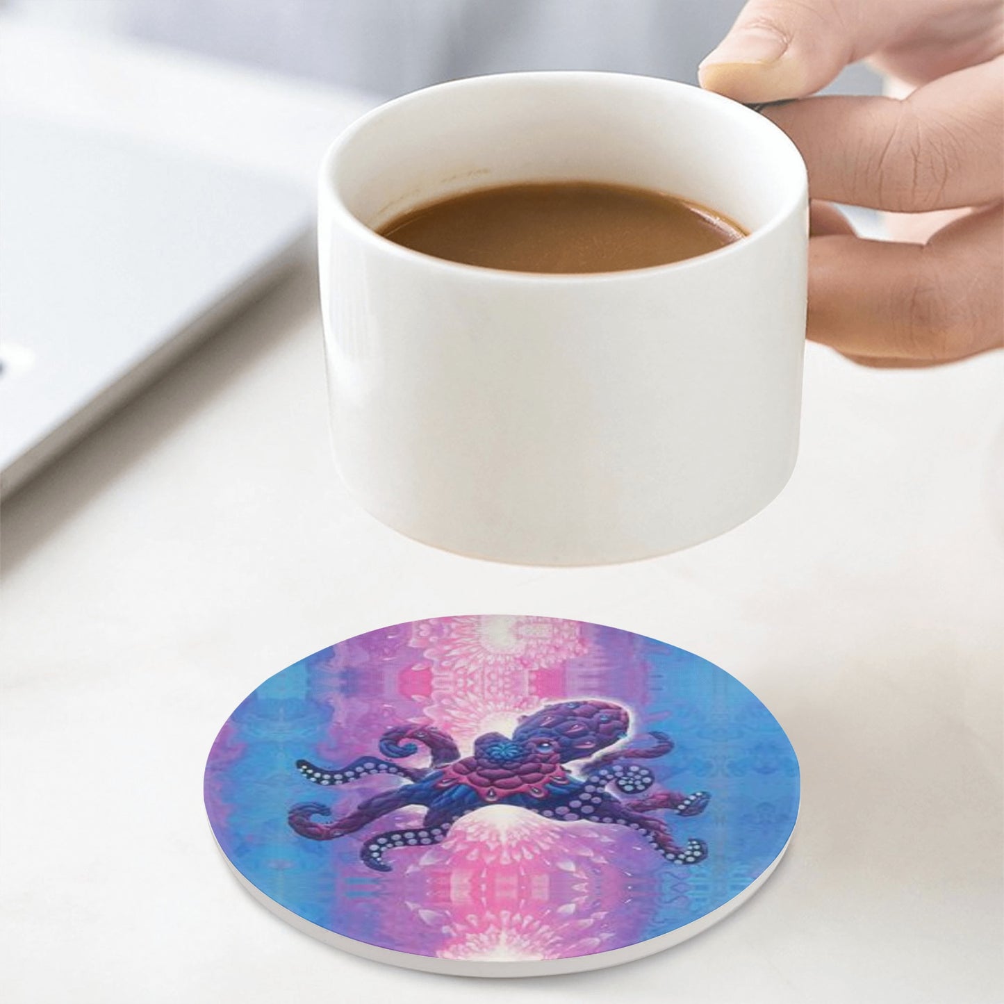 Technicolor Octopus Ceramic Coasters (set of 4)