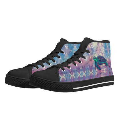 Space Turtle High Top Canvas Men's Shoes