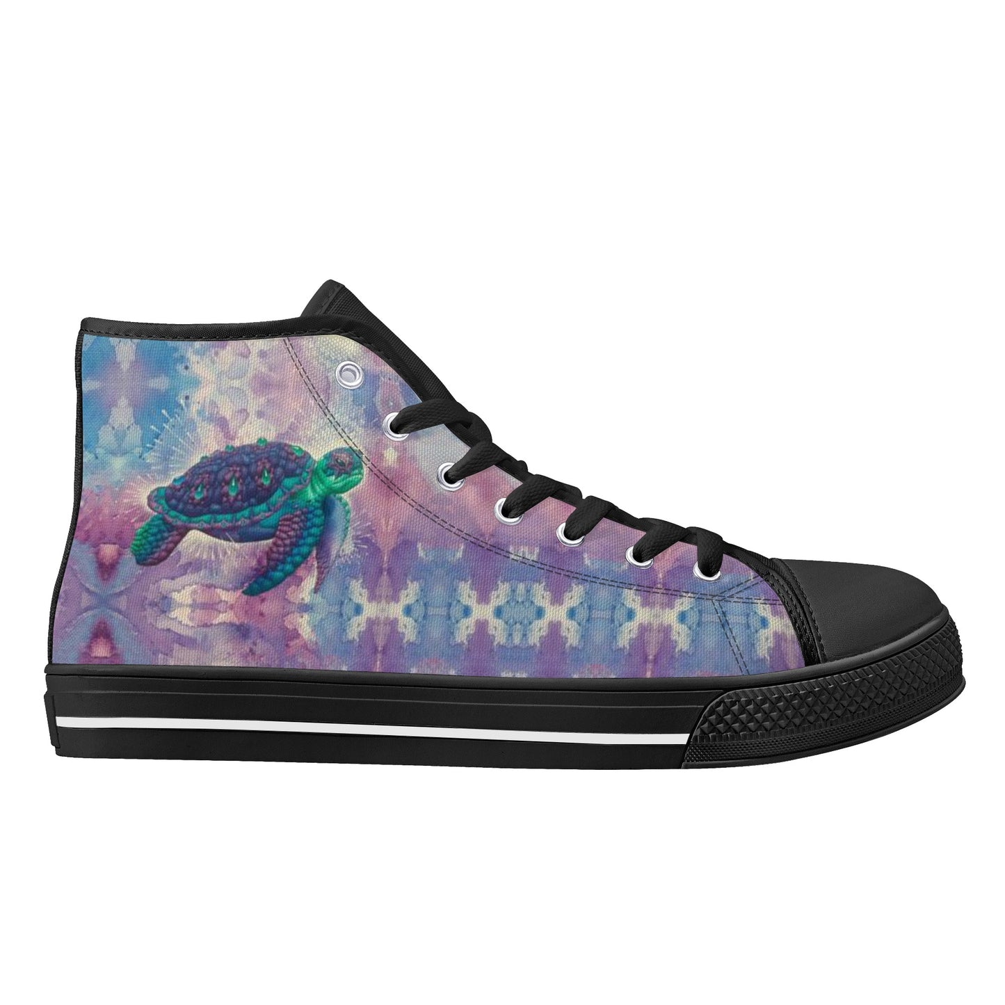 Space Turtle High Top Canvas Men's Shoes