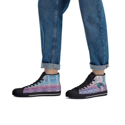 Space Turtle High Top Canvas Men's Shoes