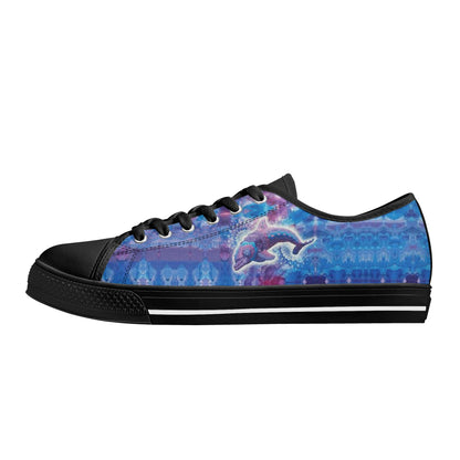 Jeweled Dolphin Low Top Canvas Women's Shoes