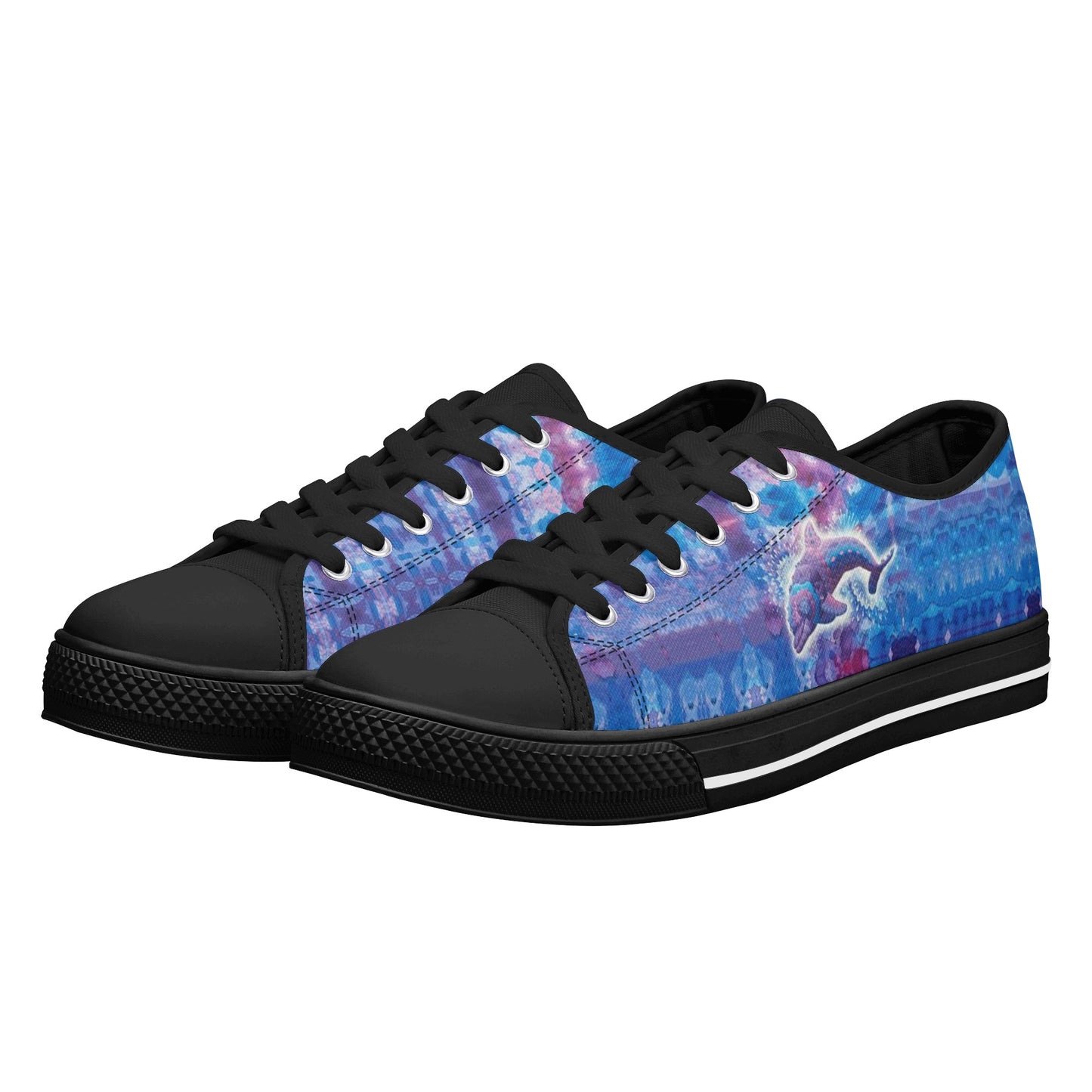 Jeweled Dolphin Low Top Canvas Women's Shoes