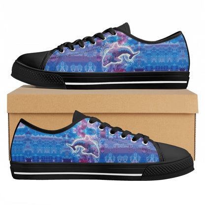 Jeweled Dolphin Low Top Canvas Women's Shoes