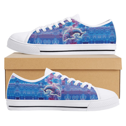 Jeweled Dolphin Low Top Canvas Women's Shoes