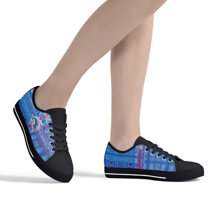 Jeweled Dolphin Low Top Canvas Women's Shoes