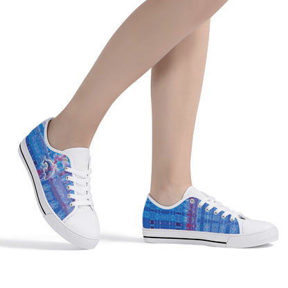 Jeweled Dolphin Low Top Canvas Women's Shoes