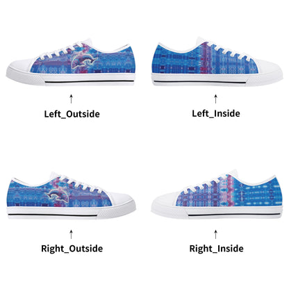 Jeweled Dolphin Low Top Canvas Women's Shoes
