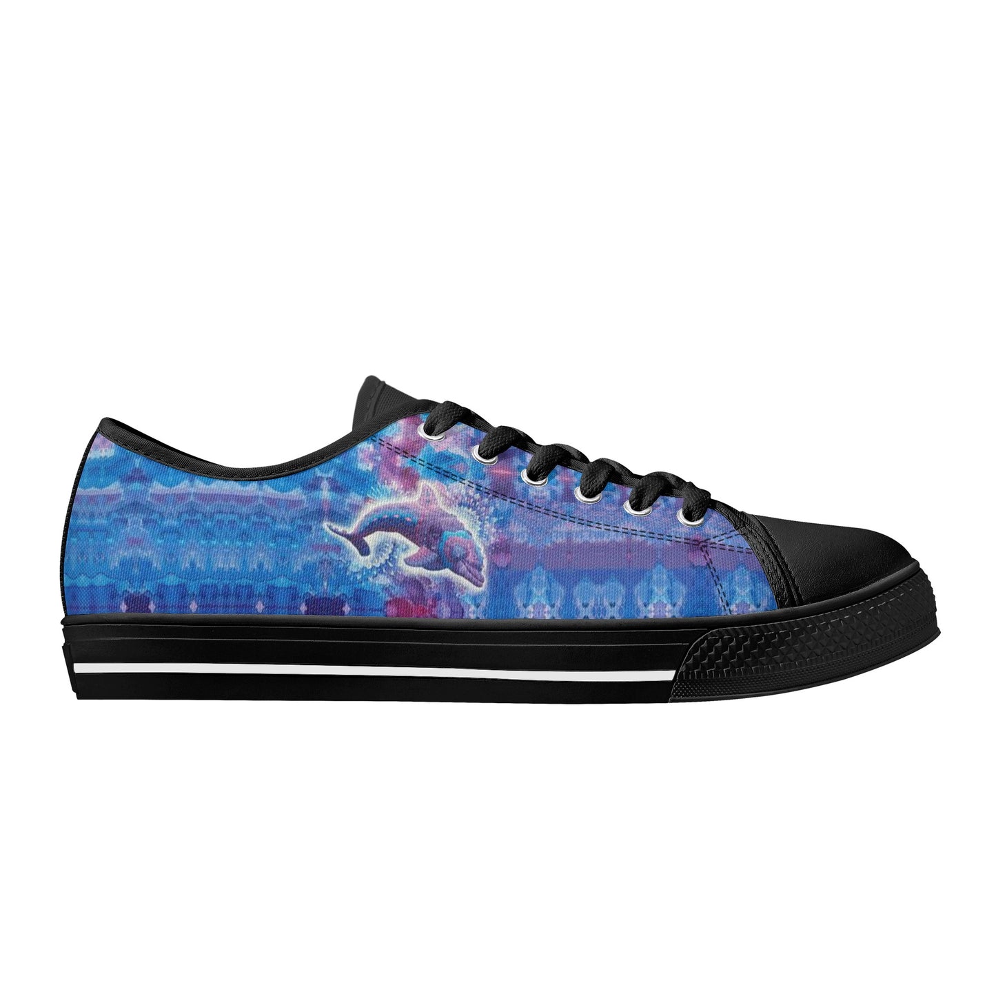 Jeweled Dolphin Low Top Canvas Women's Shoes