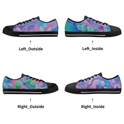 Purple Pupil Eater Low Top Canvas Women's Shoes