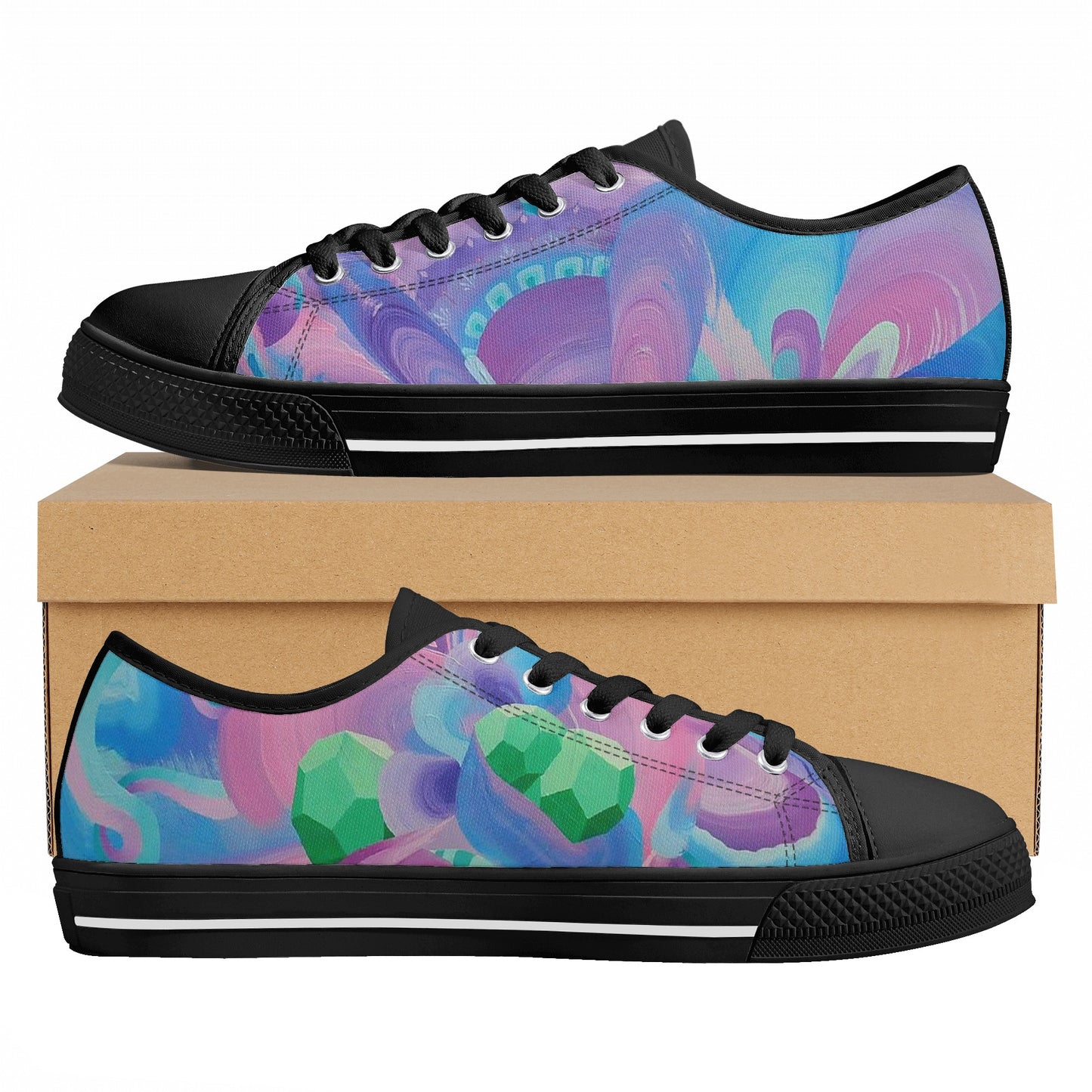 Purple Pupil Eater Low Top Canvas Women's Shoes
