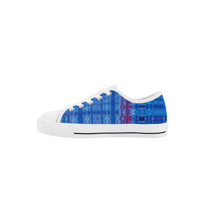 Jeweled Dolphin Kids Low Top Canvas Shoes