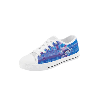 Jeweled Dolphin Kids Low Top Canvas Shoes