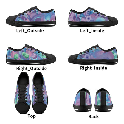 Purple Pupil Eater Kids Low Top Canvas Shoes