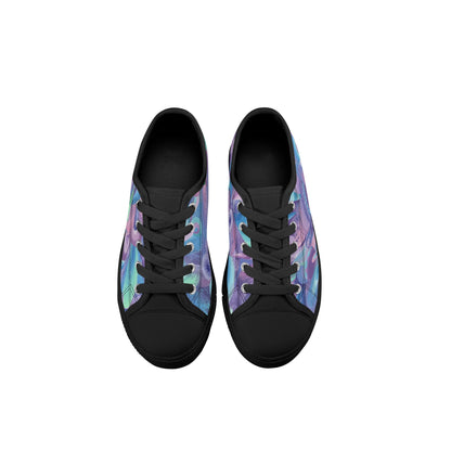 Purple Pupil Eater Kids Low Top Canvas Shoes