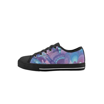 Purple Pupil Eater Kids Low Top Canvas Shoes