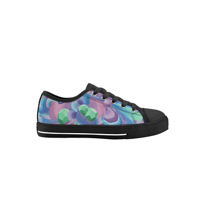 Purple Pupil Eater Kids Low Top Canvas Shoes