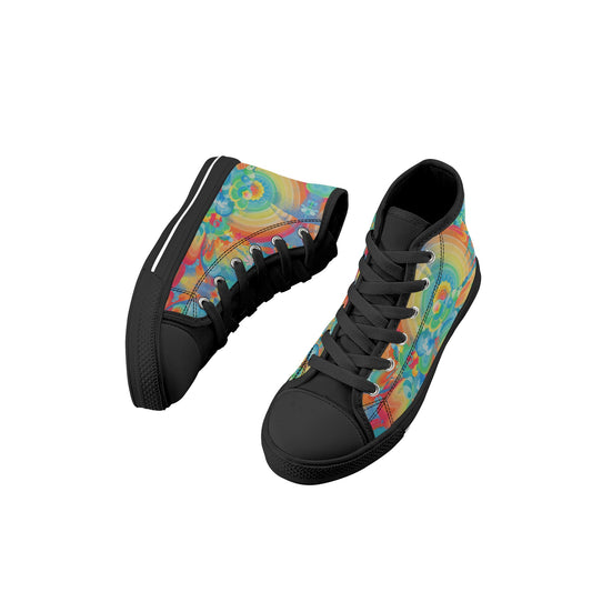 Spit Hot Fire Kids High Top Canvas Shoes