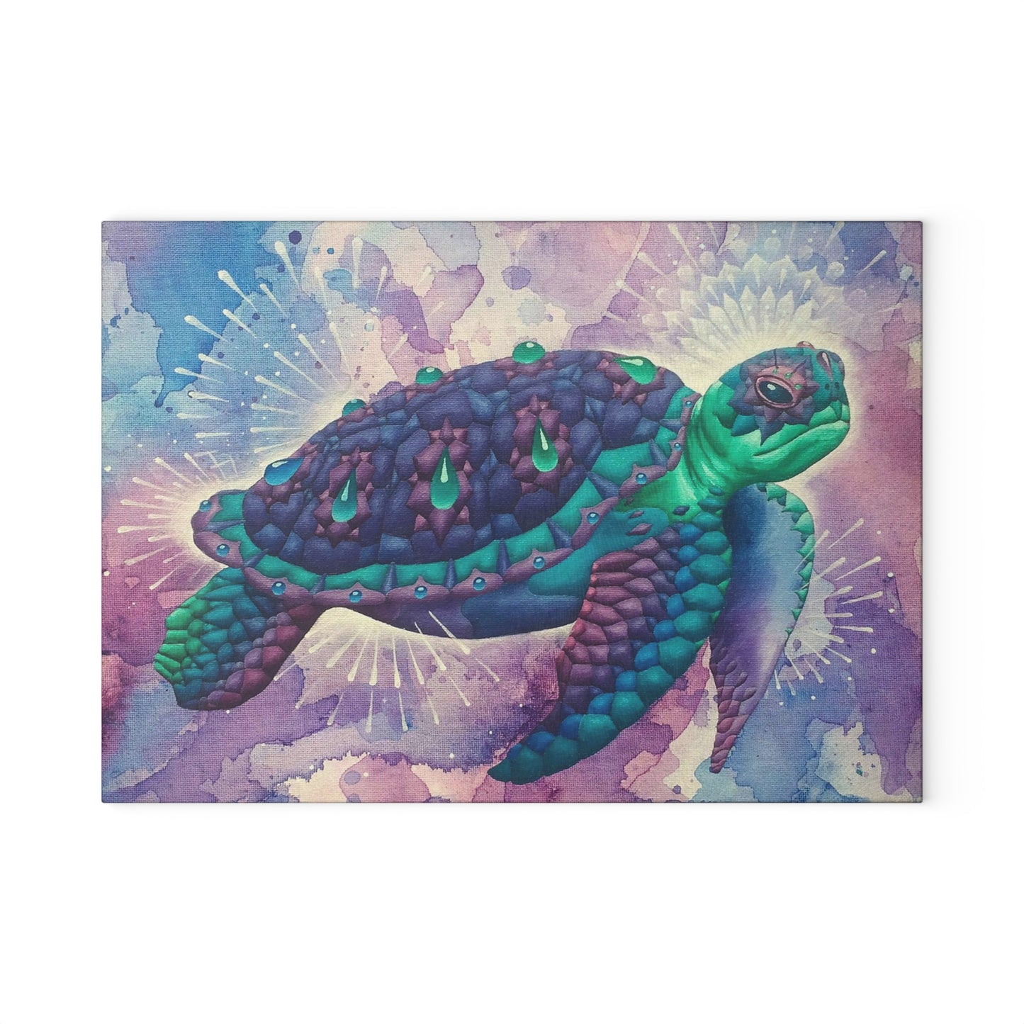 Space Turtle Glass Cutting Board