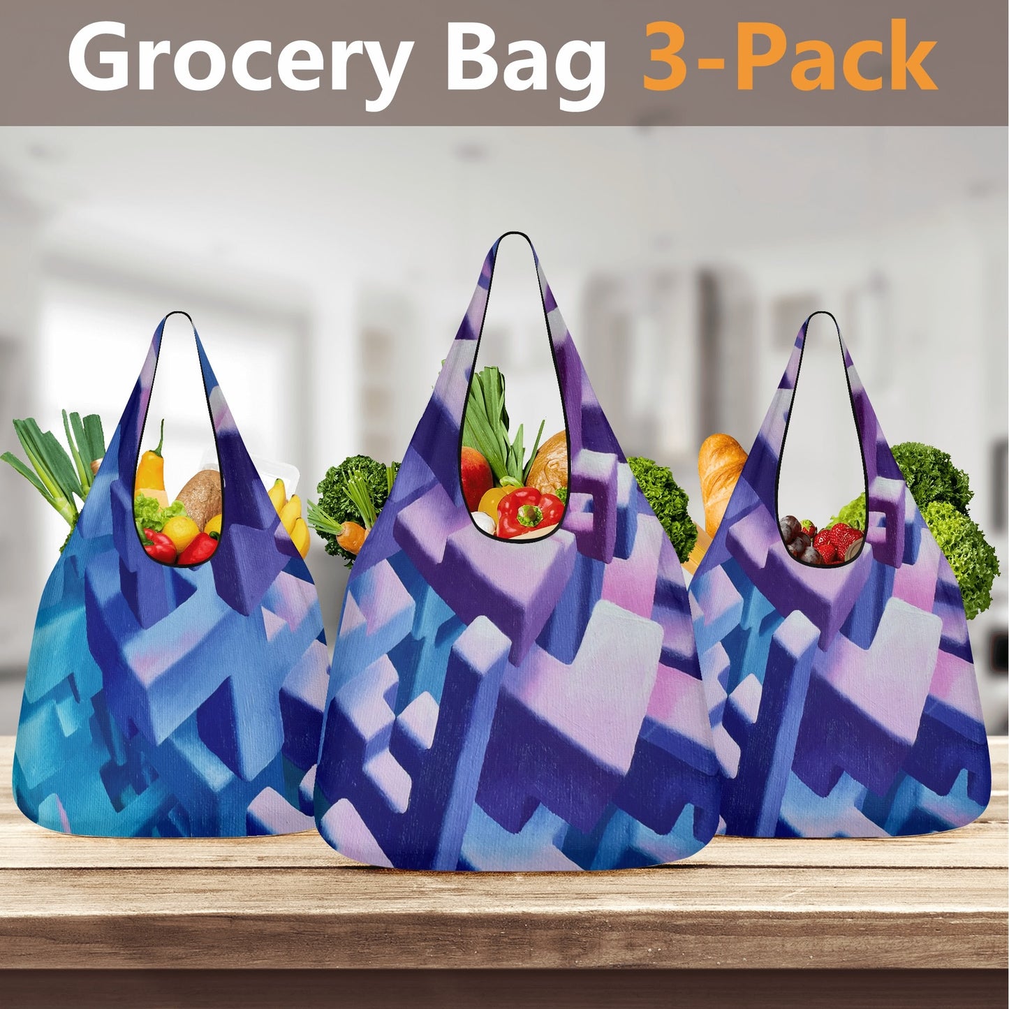 Chamber of Secret Squares 3 Pack of Grocery Bags