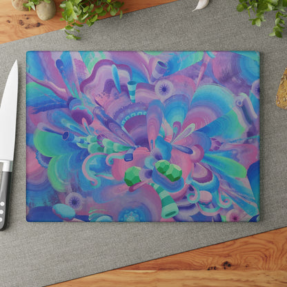 Purple Pupil Eater Glass Cutting Board