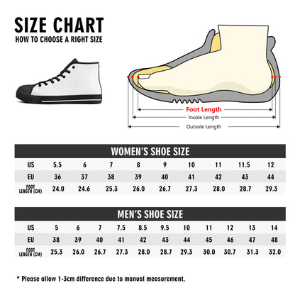 Space Turtle High Top Canvas Men's Shoes