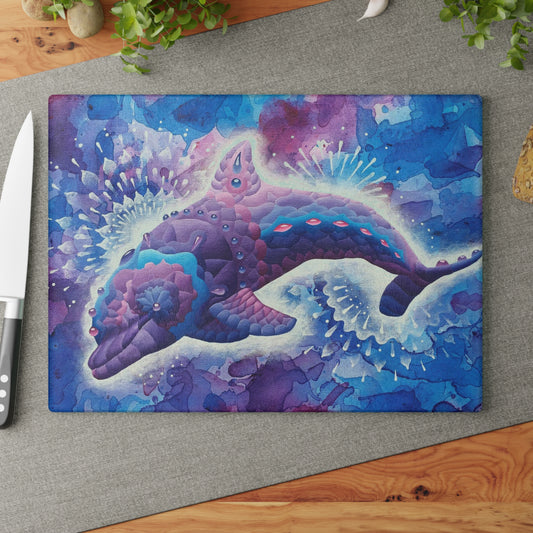 Jeweled Dolphin Glass Cutting Board