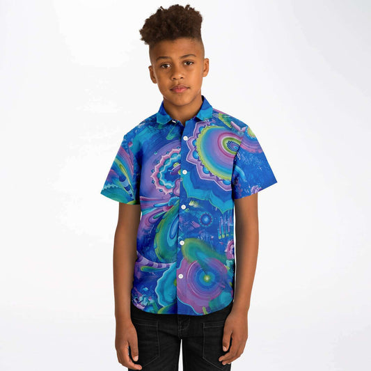 Infinite Everything Kid's Short Sleeve Button Down Shirt